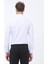 Beyaz Düz Slim Fit Dokuma Klasik Pamuk Karışımlı Gömlek 4