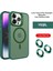 Apple iPhone 15 Pro Max Kılıf Flet Lens Magsafe Kapak - Koyu Yeşil 13 1