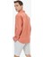 Turuncu Düz Oversize Fit Dokuma Casual Gömlek 5