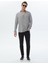 Gri Düz Regular Fit Dokuma Casual Gömlek 2