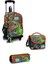 Kids Siyah Gri Dinozor Desenli Üç Bölmeli Çekçekli Okul 3'lü Çanta Seti 3SET23944 1