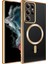 Samsung Galaxy S23 Ultra Kılıf Magsafe Wireless Şarj Özellikli Setro Silikon - Gold 1