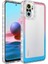 Xiaomi Redmi Note 10S Kılıf Simli ve Renk Geçiş Tasarımlı Lens Korumalı Park Kapak - Pembe - Mavi 1