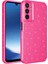 Samsung Galaxy A24 Kılıf Kamera Korumalı Simli Lüks Koton Kapak - Pembe Koyu 1