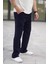 Lacivert Beli Ayarlanabilir Cep Detaylı Bol Pantolon 6545 3