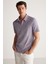 Todd Erkek Polo Yaka Havlu Kumaşlı Kalın Dokulu Mor Polo Yaka T-Shirt 5