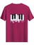Piyano Baskılı Slim Fit Tişört Bisiklet Yaka T-Shirt 1