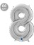 8 Rakam Folyo Balon Gümüş 66 cm 1