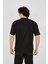 Waffle Kumaş Rahat Kol T-Shirt - Siyah 5