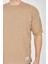Jakar Kumaş Rahat Kol T-Shirt - Kahverengi 2