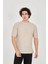 Jakar Kumaş Rahat Kol T-Shirt - Bej 1