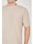 Jakar Kumaş Rahat Kol T-Shirt - Bej 2