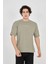 Jakar Kumaş Rahat Kol T-Shirt - Açık Yeşil 2