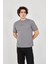 Jakar Kumaş Slim Fit T-Shirt - Boyalı Gri 2