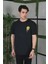 Bisiklet Yaka Baskılı Oversize T-Shirt - Siyah 2