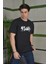 Bisiklet Yaka Baskılı Oversize T-Shirt - Siyah 2