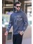 Füme Baskılı Kapşonlu Cep Detaylı Erkek Sweatshirt 7067 1