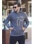 Füme Baskılı Kapşonlu Cep Detaylı Erkek Sweatshirt 7067 2