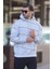 Karmelanj Kapüşonlu Cep Detaylı Çizgili Erkek Sweatshirt 7063 1