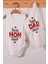 Yeni Doğan 3-6-9-12 Ay Best Mom ve Dad Desenli Askılı Body Beyaz 1