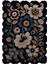Shape Koleksiyonu Siyah Tema Floral Çok Renkli Karma Çiçek Gül Desenli Modern Dekoratif Halı 03 1