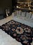 Shape Koleksiyonu Siyah Tema Floral Çok Renkli Karma Çiçek Gül Desenli Modern Dekoratif Halı 03 2