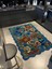 Shape Koleksiyonu Mavi Tema Floral Çok Renkli Çiçek Desenli Kreatif Modern Dekoratif Halı 15 3