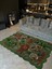 Shape Koleksiyonu Yeşil Tema Floral Çiçekler Desenli Kreatif Modern Dekoratif Halı 18 2