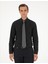 Erkek Siyah Slim Fit Uzun Kollu Basic Gömlek 50292552-VR046 3