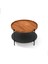 Harmonia Yuvarlak Orta Sehpa - 60 cm - Ceviz Tabla / Siyah Meşe Raf / Siyah Metal Ayak 1