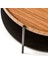 Harmonia Yuvarlak Orta Sehpa - 60 cm - Ceviz Tabla / Siyah Meşe Raf / Siyah Metal Ayak 2
