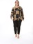 Kadın Büyük Beden Kahverengi Siyah Tunik Siyah Pantolon Takım 1