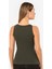 3403 Kadın Halter Yaka Fitilli Atlet T-Shirt-Haki 2