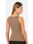 3403 Kadın Halter Yaka Fitilli Atlet T-Shirt-Kahve 2