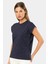 3401 Kadın Vatka Görünümlü T-Shirt-Lacivert 1