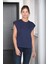 3401 Kadın Vatka Görünümlü T-Shirt-Lacivert 4
