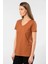 WT-Shirt Venice Kadın Kısa Kollu V Yaka Basic T-Shirt-Tarcin 2