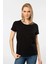 WT-Shirt London Kadın Kısa Kollu Bisiklet Yaka Basic T-Shirt-Siyah 1