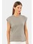 3401 Kadın Vatka Görünümlü T-Shirt-Gri 2