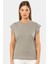 3401 Kadın Vatka Görünümlü T-Shirt-Gri 5