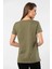 WT-Shirt London Kadın Kısa Kollu Bisiklet Yaka Basic T-Shirt-Haki 2