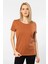 WT-Shirt London Kadın Kısa Kollu Bisiklet Yaka Basic T-Shirt-Tarcin 3
