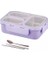 Çelik Beslenme Kabı 3 Bölmeli 620Ml Lila VGN-7097 1