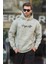Çağla Yeşili Baskılı Kapşonlu Cep Detaylı Erkek Sweatshirt 7075 1