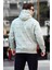 Çağla Yeşili Baskılı Kapşonlu Cep Detaylı Erkek Sweatshirt 7075 3