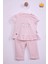 Çiçek Nakışlı Bayramlık Kız Bebek 2'li Takım Pembe 13551 1