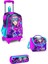 Kids Mor Pembe Anime Kedi Desenli Üç Bölmeli Çekçekli Okul 3'lü Çanta Seti 3SET23953 1