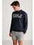 Darian Erkek Sport Baskılı içi Polarsız Mevsimlik Lacivert Sweatshirt 3