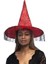 Halloween Sarkan Dantelli Cadı Şapkası Yetişkin Kırmızı Renk 1 Adet 40 cm 1