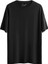 %100 Pamuk Sıfır Yaka Kısa Kollu Siyah Oversize T-Shirt 1